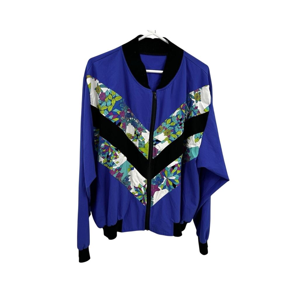 Pan/Z Vintage Jacket Chevron 80s 90s Size XL Lightweight Bomber